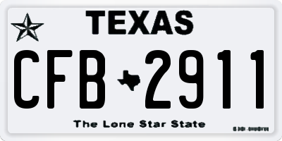 TX license plate CFB2911