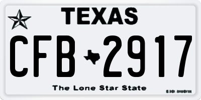 TX license plate CFB2917