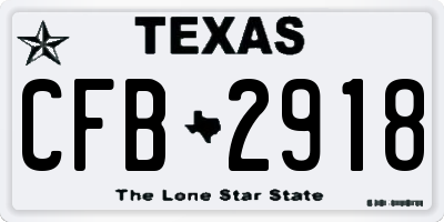 TX license plate CFB2918