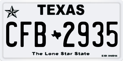 TX license plate CFB2935