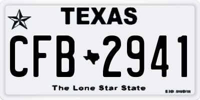 TX license plate CFB2941