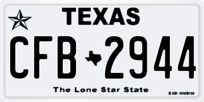 TX license plate CFB2944