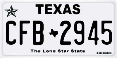 TX license plate CFB2945