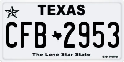 TX license plate CFB2953