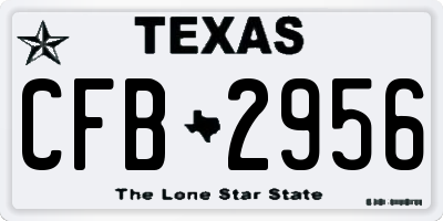 TX license plate CFB2956