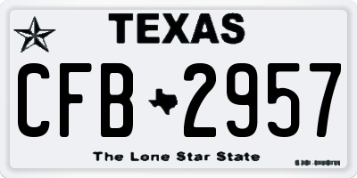 TX license plate CFB2957