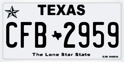 TX license plate CFB2959