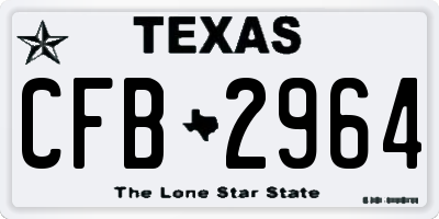 TX license plate CFB2964