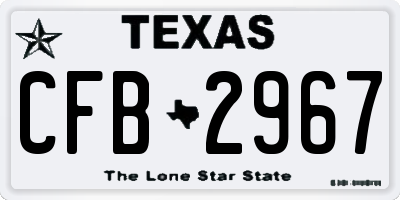TX license plate CFB2967