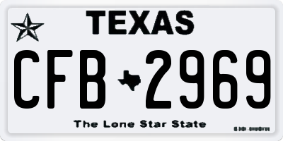 TX license plate CFB2969