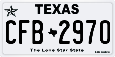 TX license plate CFB2970