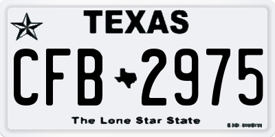 TX license plate CFB2975