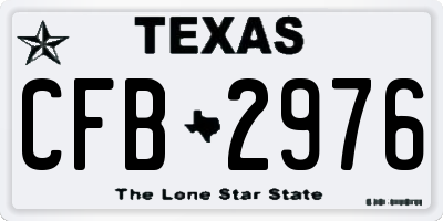 TX license plate CFB2976