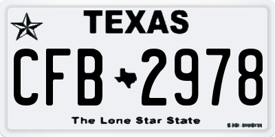 TX license plate CFB2978