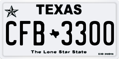 TX license plate CFB3300