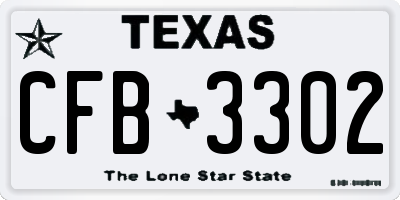TX license plate CFB3302