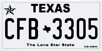 TX license plate CFB3305