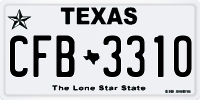 TX license plate CFB3310
