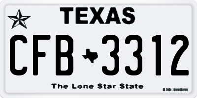 TX license plate CFB3312
