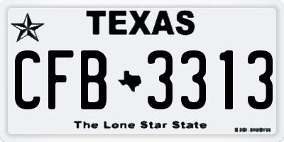 TX license plate CFB3313