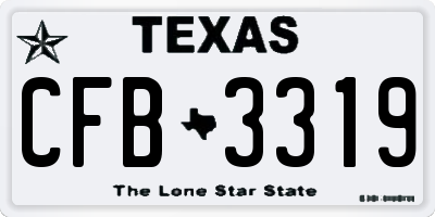 TX license plate CFB3319