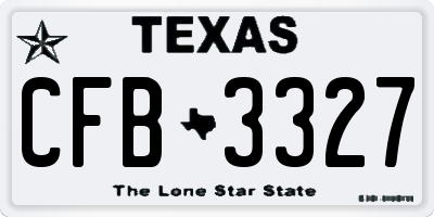 TX license plate CFB3327