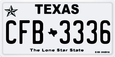 TX license plate CFB3336