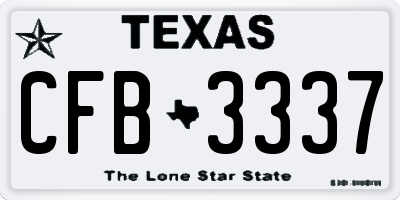 TX license plate CFB3337