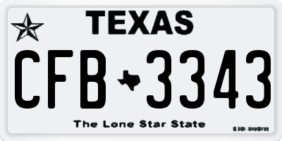 TX license plate CFB3343