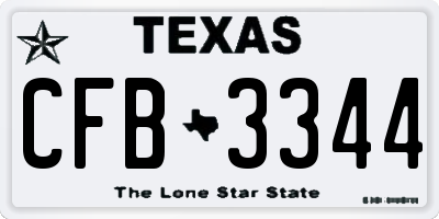 TX license plate CFB3344