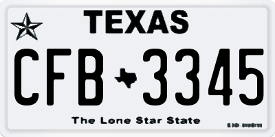 TX license plate CFB3345