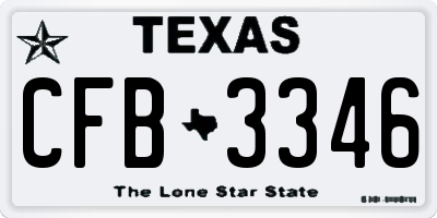 TX license plate CFB3346