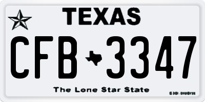 TX license plate CFB3347