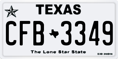 TX license plate CFB3349