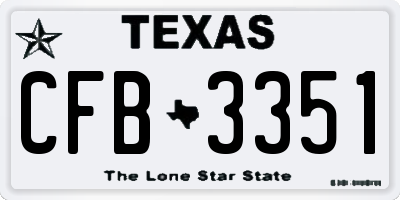 TX license plate CFB3351