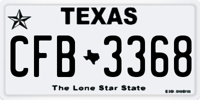 TX license plate CFB3368