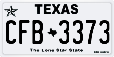 TX license plate CFB3373