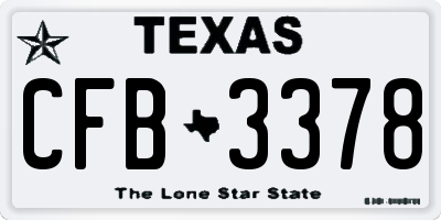 TX license plate CFB3378