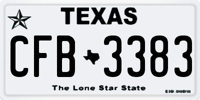 TX license plate CFB3383