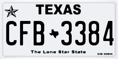 TX license plate CFB3384