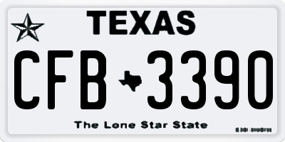 TX license plate CFB3390