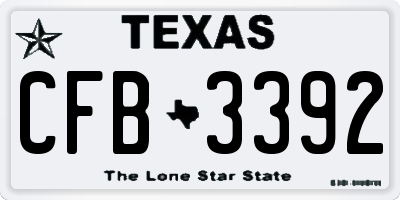 TX license plate CFB3392