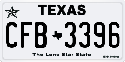 TX license plate CFB3396
