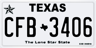 TX license plate CFB3406