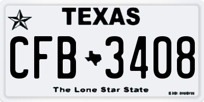TX license plate CFB3408