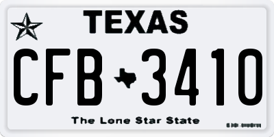 TX license plate CFB3410