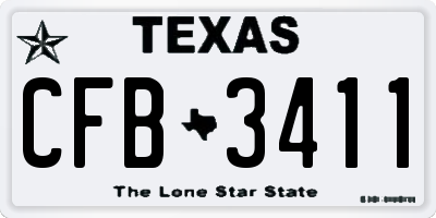 TX license plate CFB3411