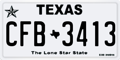 TX license plate CFB3413