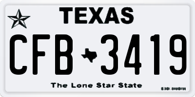 TX license plate CFB3419