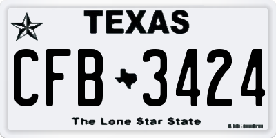 TX license plate CFB3424